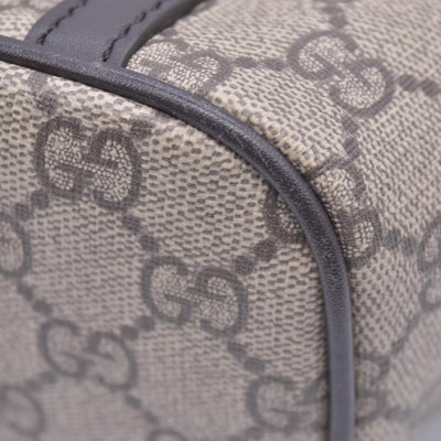 $1350 Gucci GG Supreme Monogram Medium Zippered Tote Dark Brown CONSIGNMENT 10021244