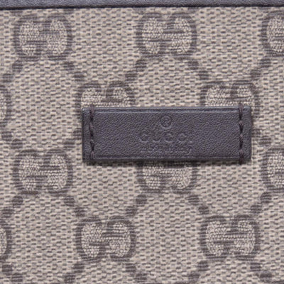 $1350 Gucci GG Supreme Monogram Medium Zippered Tote Dark Brown CONSIGNMENT 10021244