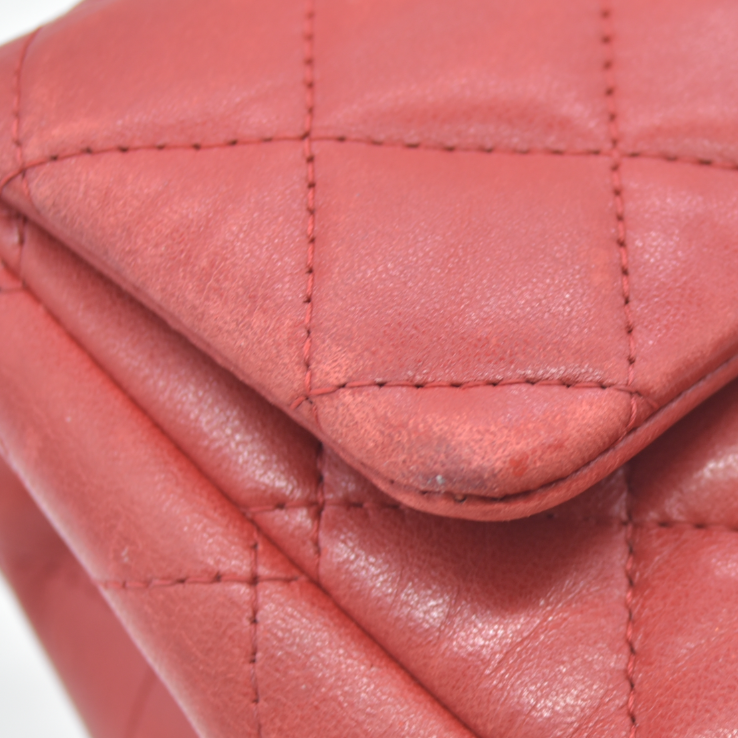 $5200 Chanel Classic Mini Square Flap Bag Red