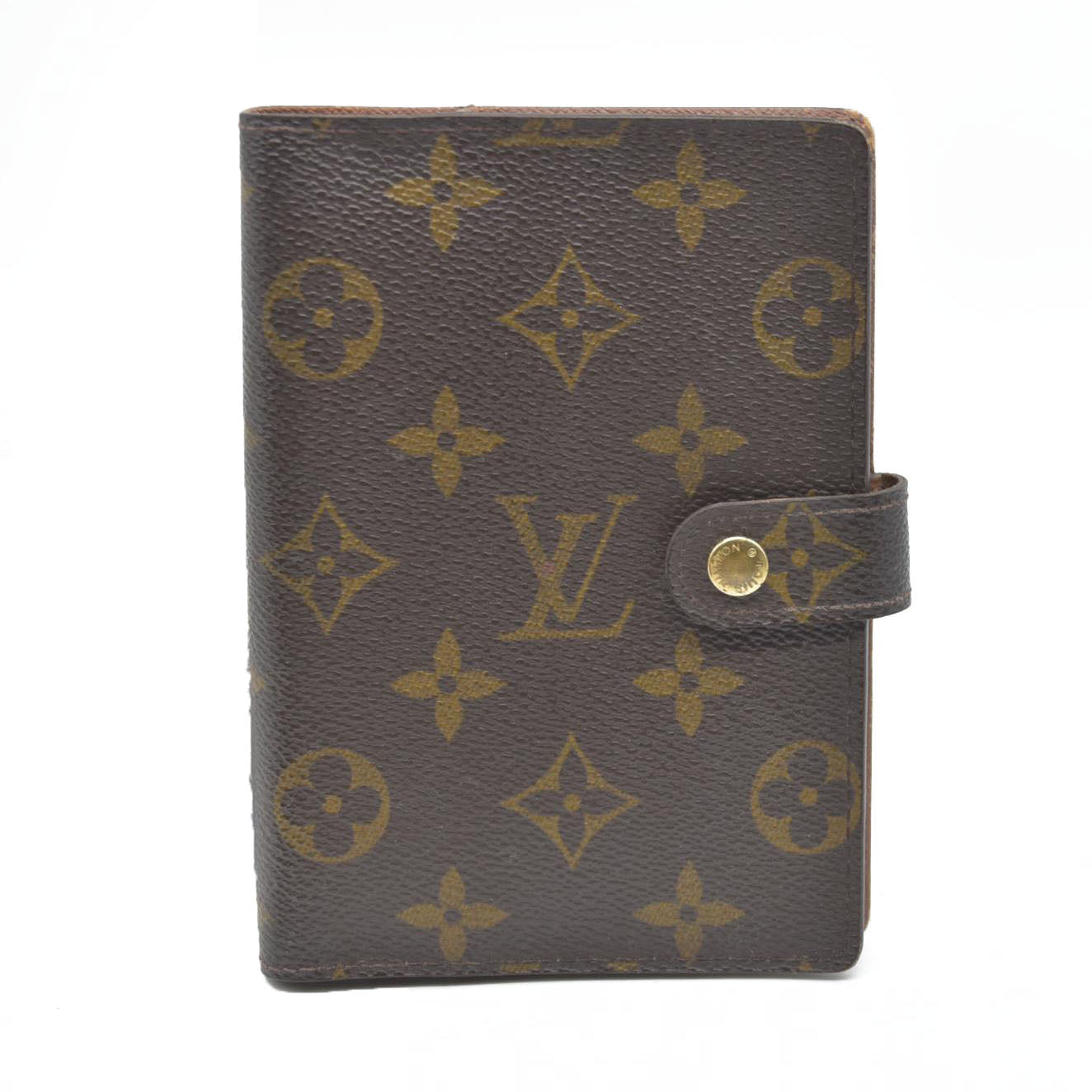 $505  Louis Vuitton Monogram Agenda PM Notebook Cover Brown CA0969