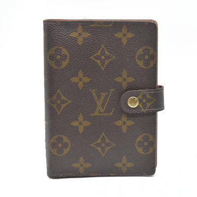 $505  Louis Vuitton Monogram Agenda PM Notebook Cover Brown CA0969