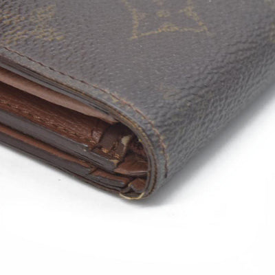 $560 Louis Vuitton Monogram Porte Monnaie Billets Tresor Bifold Wallet RA1906