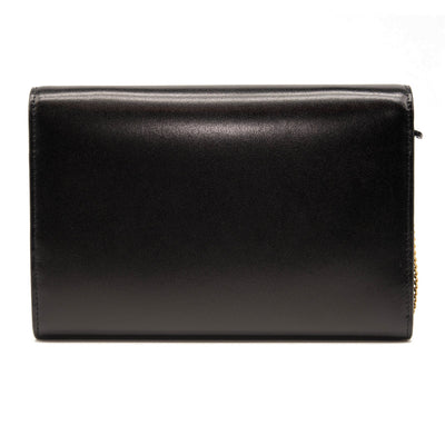 NEW Saint Laurent Le Monogram YSL Glossy Wallet on Crossbody Chain Black Gold