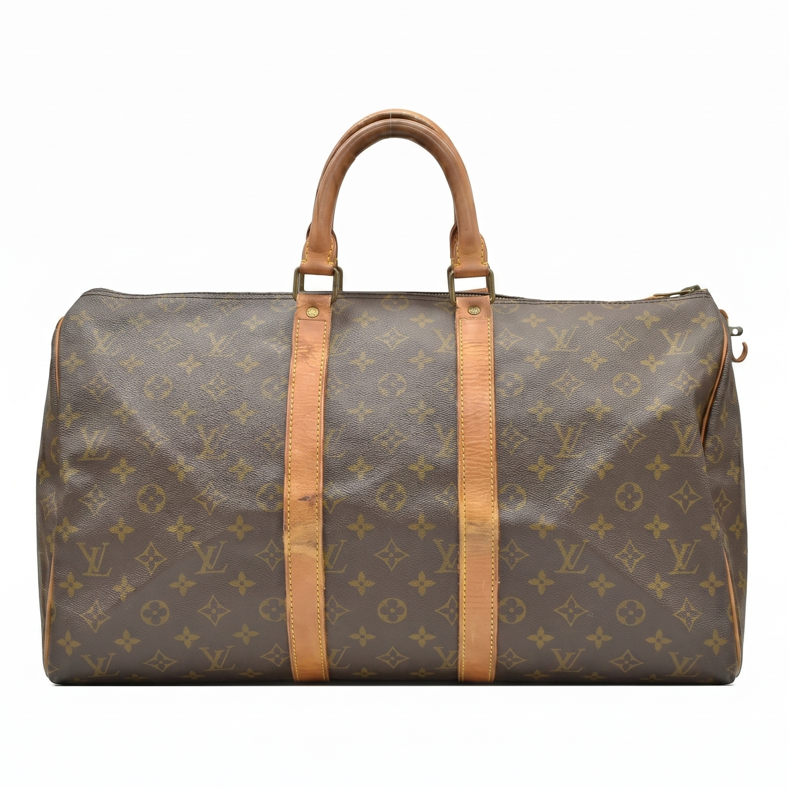 $1420 1988 Louis Vuitton LV Boston Bag Keepall 45 Brown Monogram SA822
