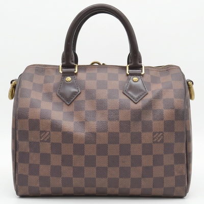 $1980 LOUIS VUITTON Damier Ebene Speedy Bandouliere 25 AA0221