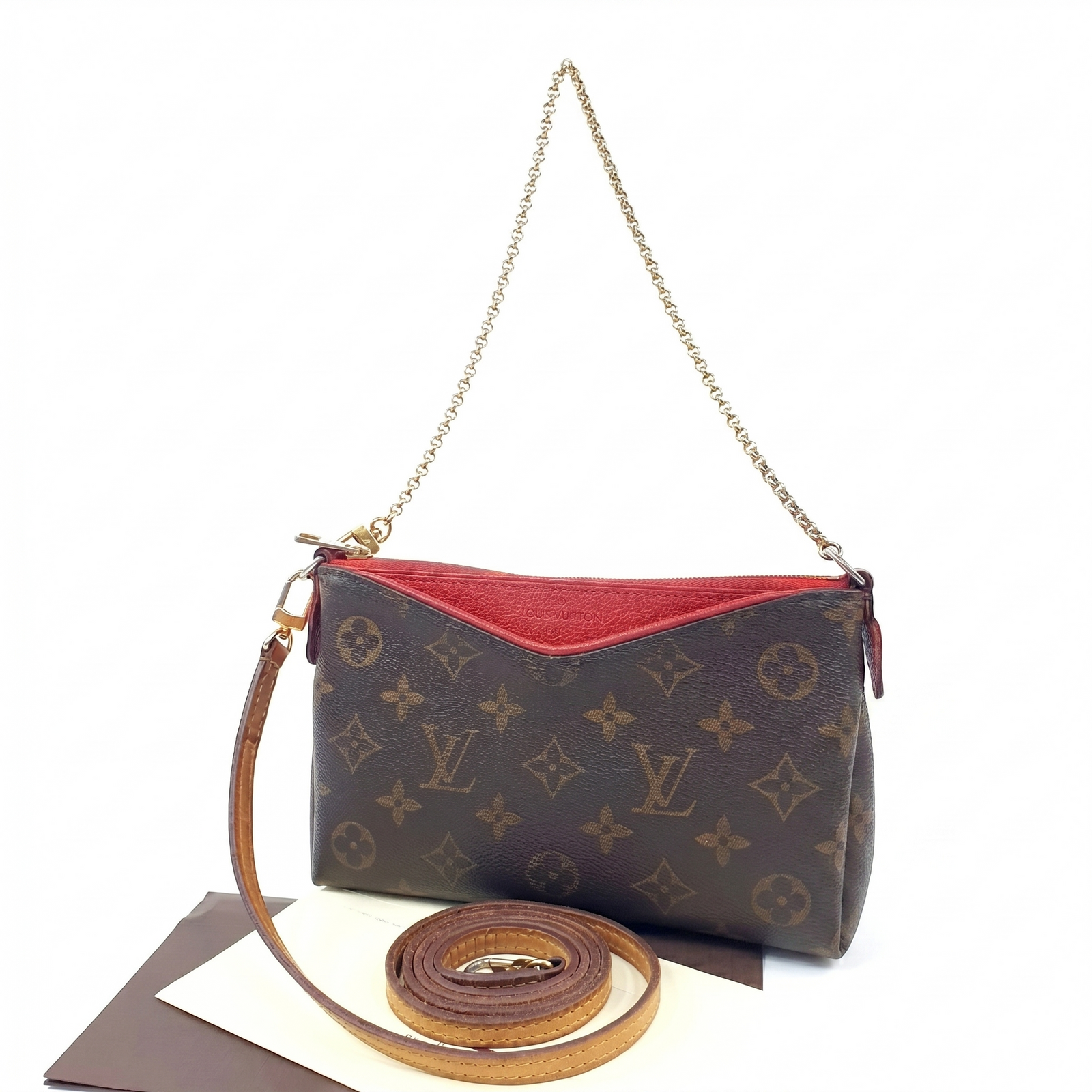 $1550 2016 Louis Vuitton Monogram Pallas Clutch Poppy GI0186