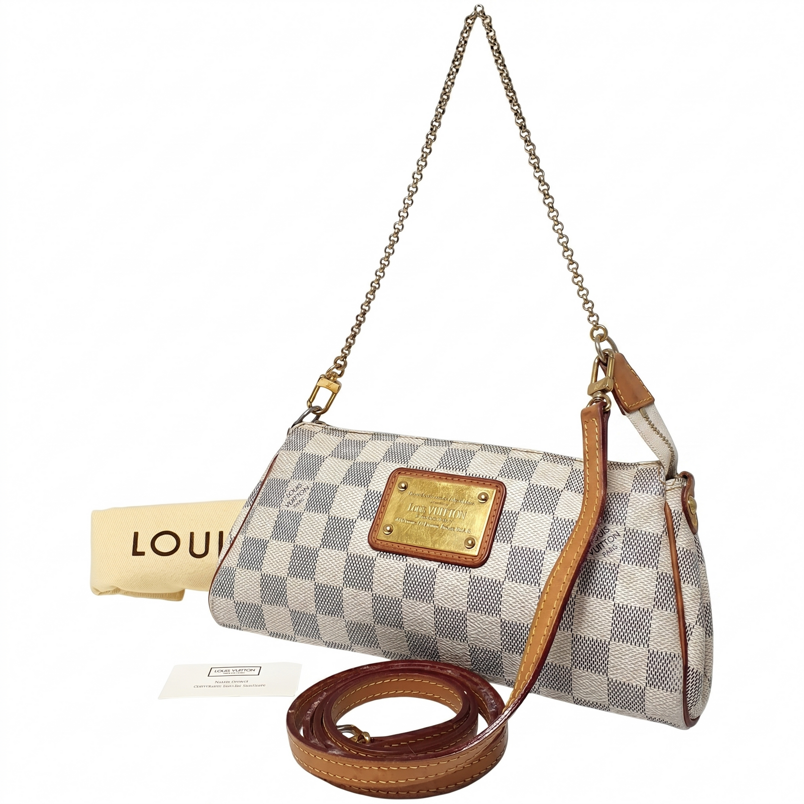 $1460 2012 Louis Vuitton Damier Azur Eva Clutch SN2182