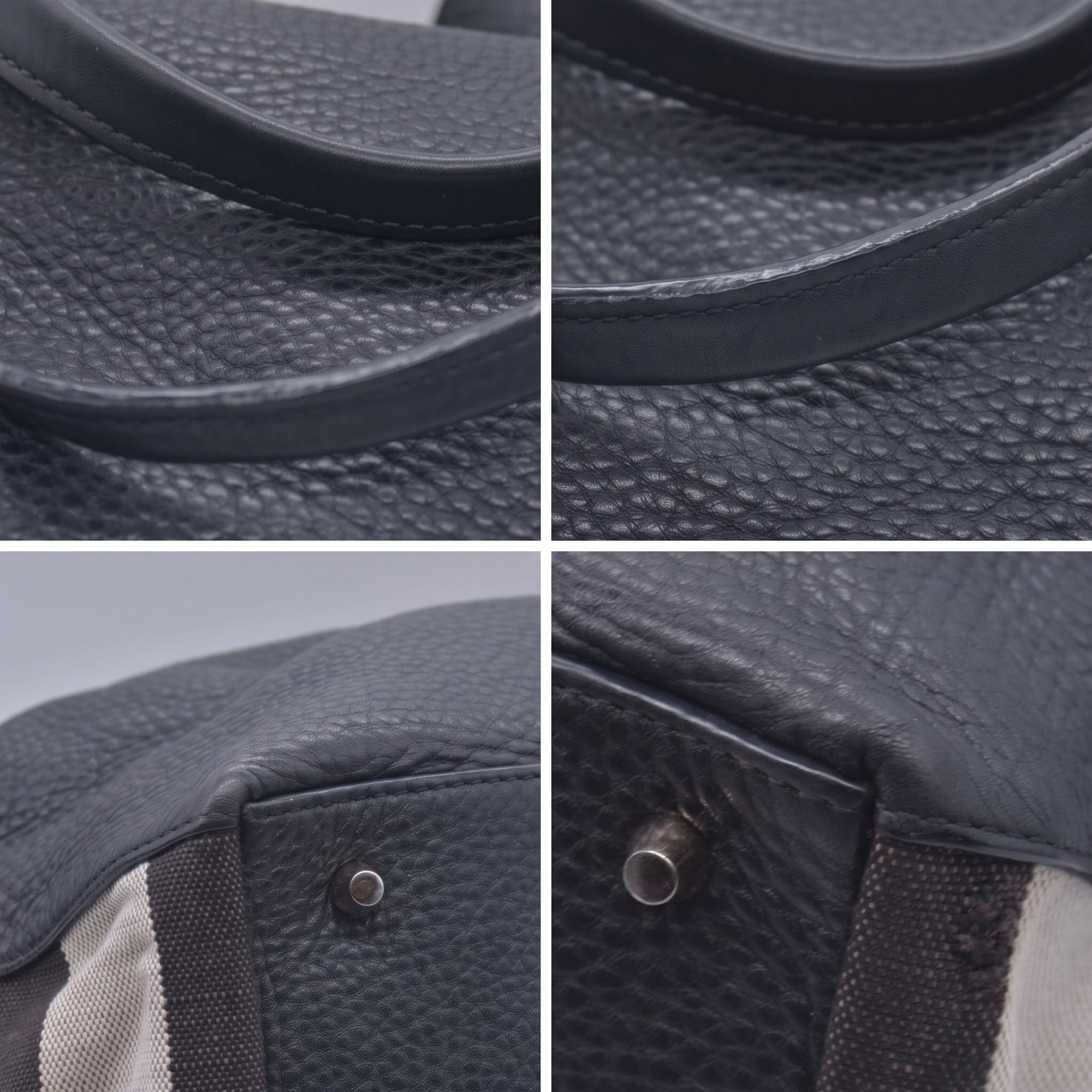 $1050 BURBERRY Grained Calfskin House Check Medium Ashby Hobo Bag Black CONSIGNMENT 10021513