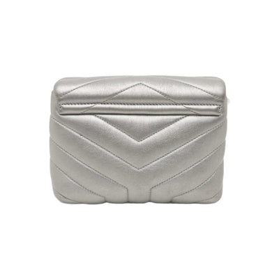 PRE-ORDER Saint Laurent  Calfskin Y Quilted Monogram Toy Loulou Chain Satchel Silver