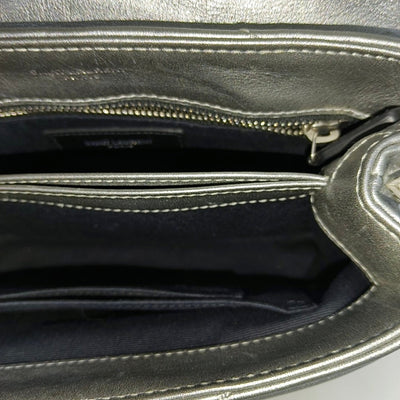 PRE-ORDER Saint Laurent  Calfskin Y Quilted Monogram Toy Loulou Chain Satchel Silver