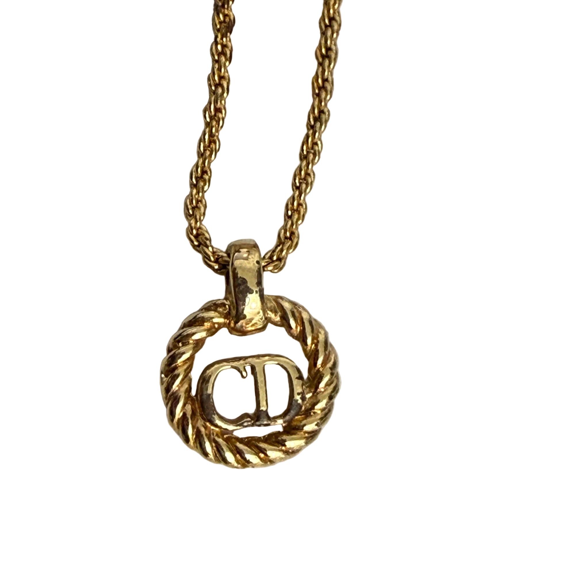 $410 Dior Vintage 'CD' Pendant Necklace 10019732