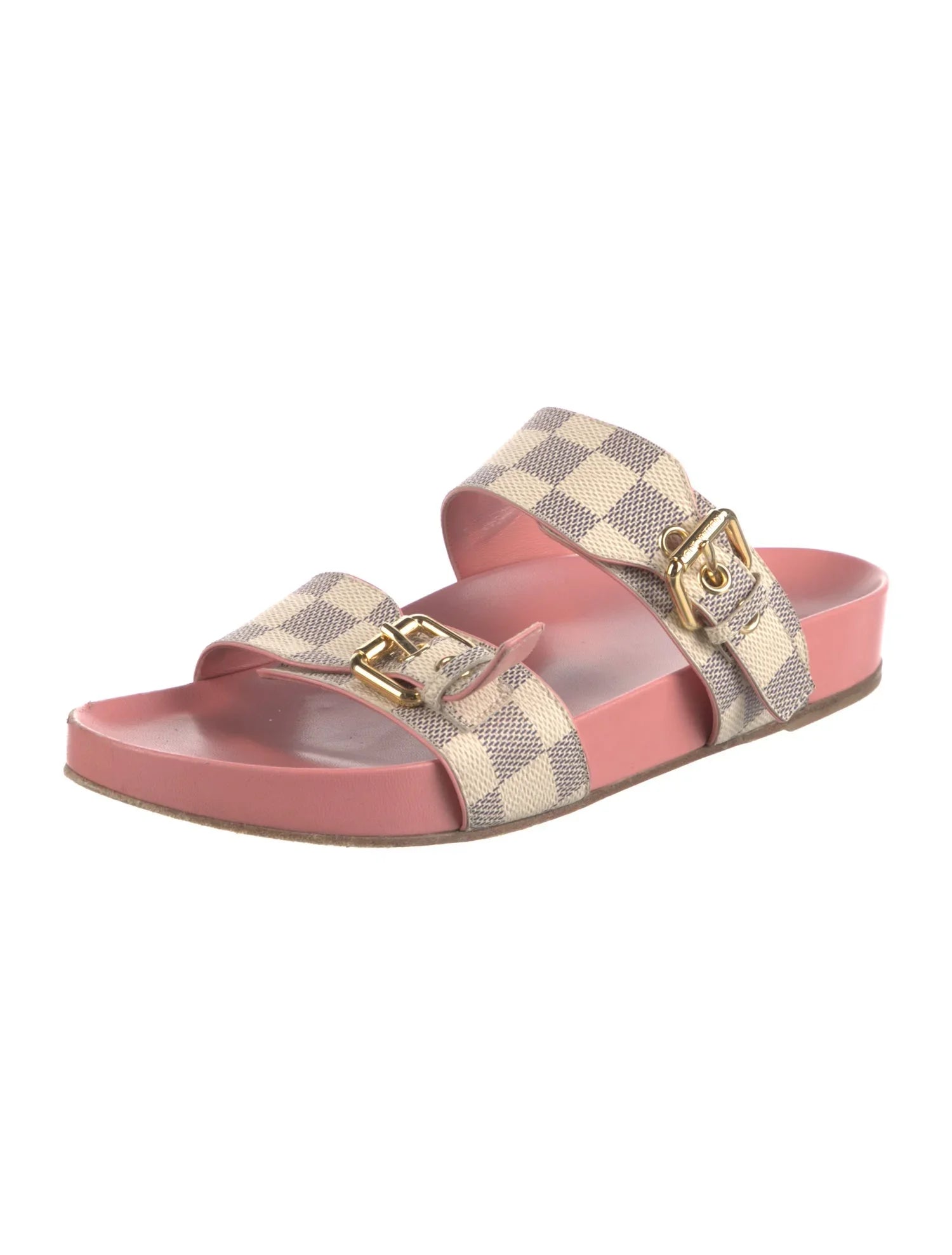 $1210 Louis Vuitton Damier Azur Pattern Slides Women's Size: 8.5 | IT 38.5
