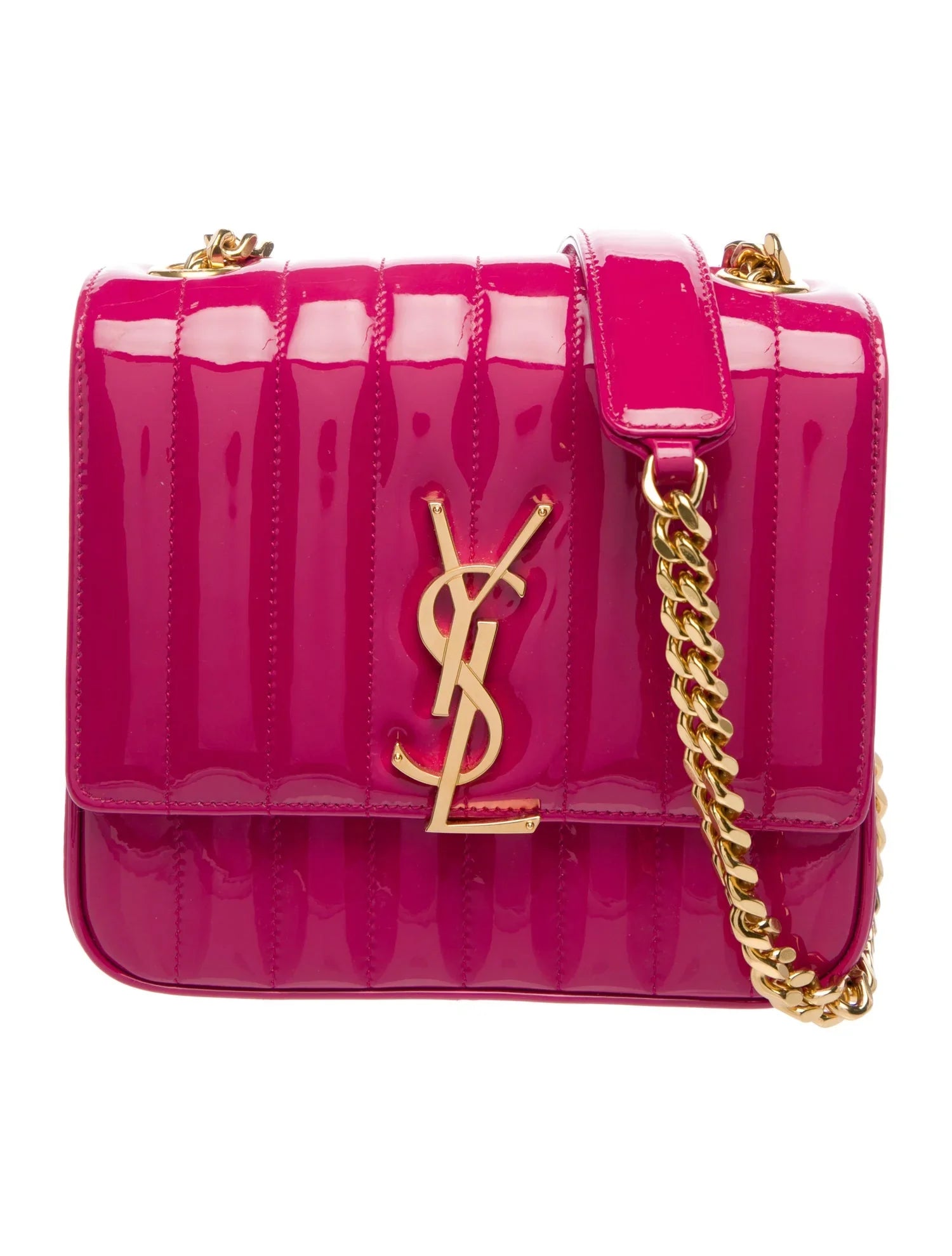 $2460 Saint Laurent Patent Leather Evening Bag