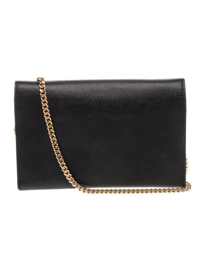 $1500 Saint Laurent Uptown Wallet on a Chain Black Gold YSL