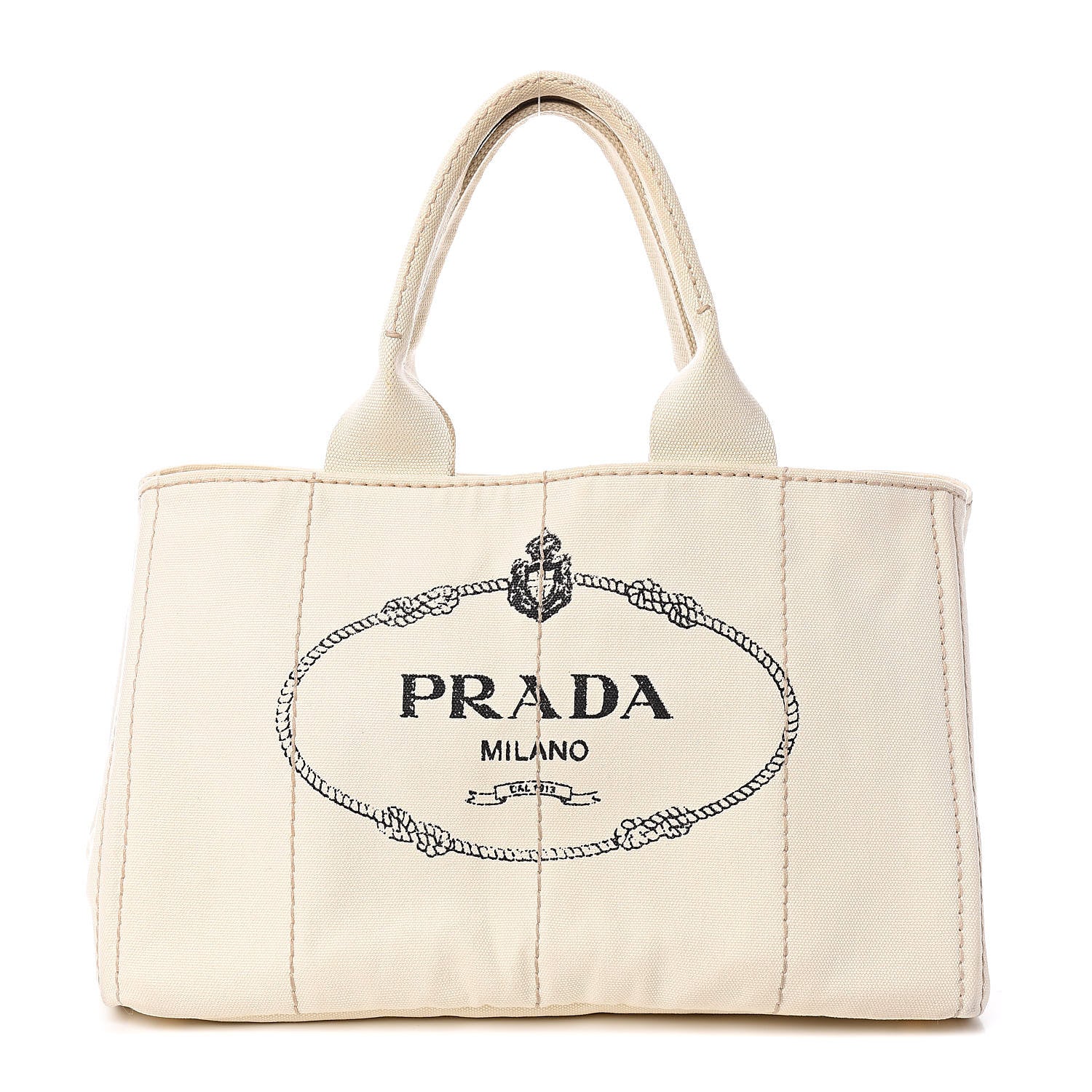 CONSIGNMENT PRADA Canapa Logo Tote Grezzo