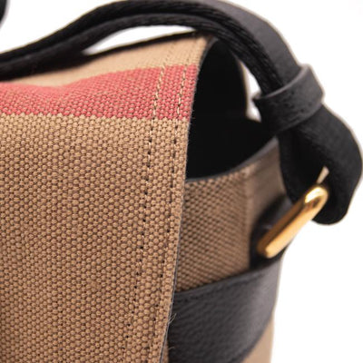 Burberry Mega Check Small Baildon Computer Black Brown Canvas Messenger Bag