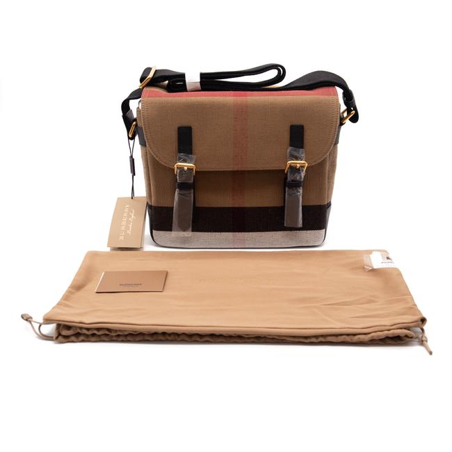 Burberry Mega Check Small Baildon Computer Black Brown Canvas Messenger Bag