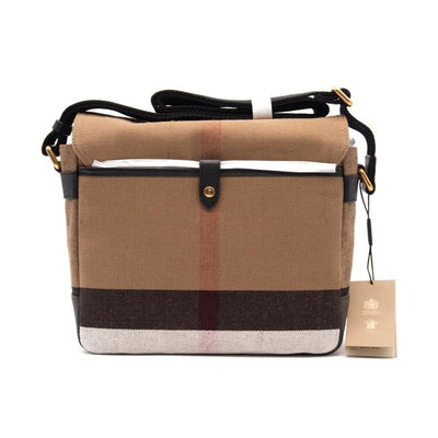 Burberry Mega Check Small Baildon Computer Black Brown Canvas Messenger Bag