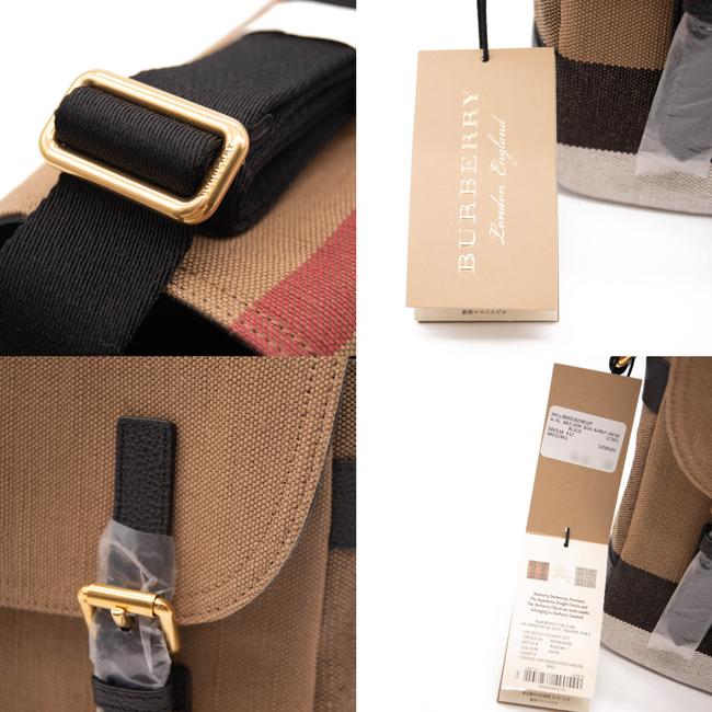 Burberry Mega Check Small Baildon Computer Black Brown Canvas Messenger Bag