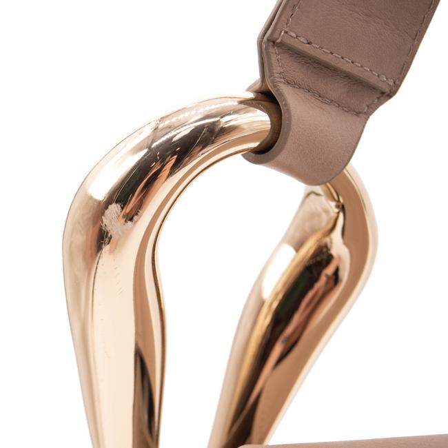 NEW Chloe Hobo Kiss Motty Grey Beige Leather Shoulder Bag