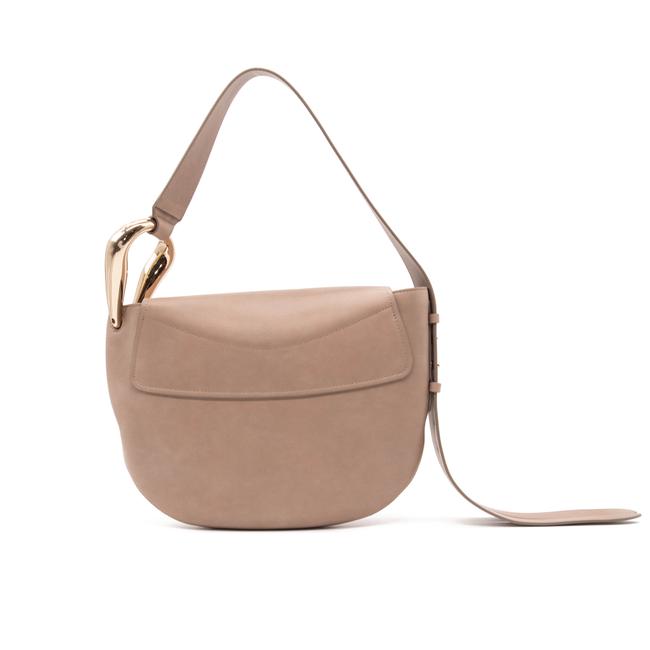 NEW Chloe Hobo Kiss Motty Grey Beige Leather Shoulder Bag