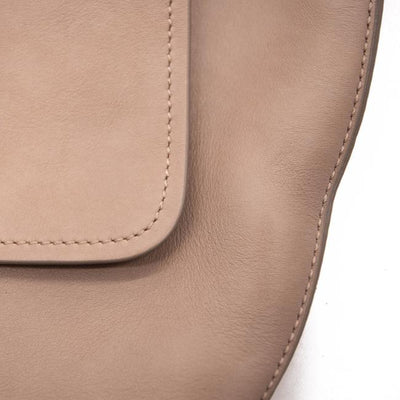 NEW Chloe Hobo Kiss Motty Grey Beige Leather Shoulder Bag