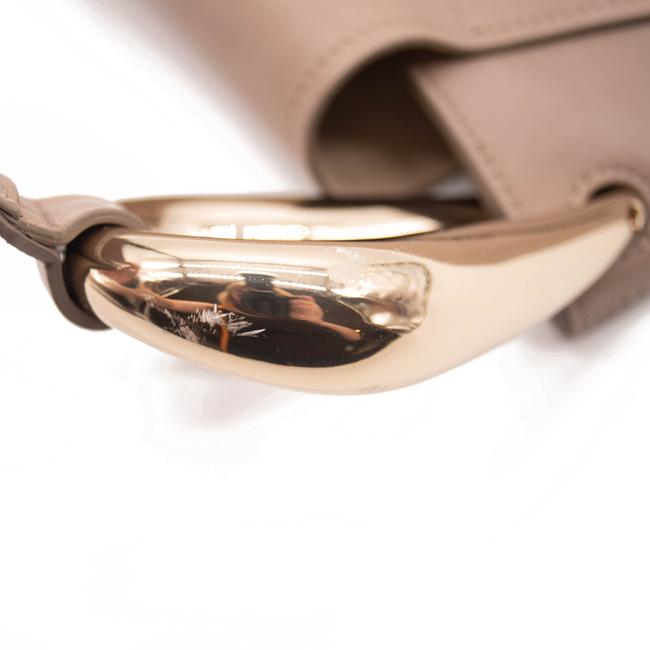 NEW Chloe Hobo Kiss Motty Grey Beige Leather Shoulder Bag