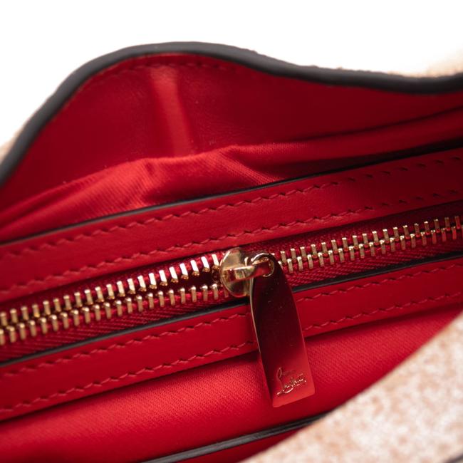 NEW Christian Louboutin Carasky Mini Studded White Shearling Wool Shoulder Bag