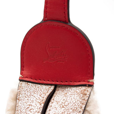 NEW Christian Louboutin Carasky Mini Studded White Shearling Wool Shoulder Bag