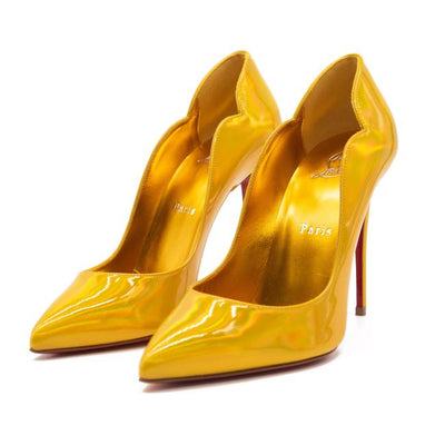 NEW Christian Louboutin Yellow Hot Chick Pointed Toe Eu 38.5 Pumps