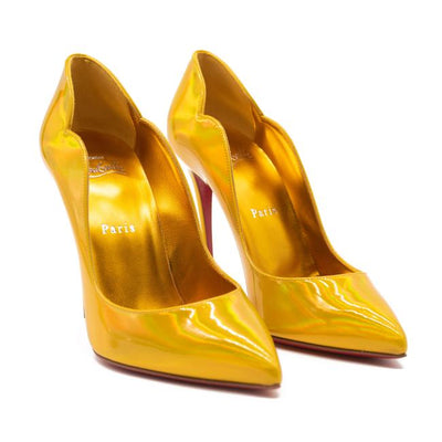 NEW Christian Louboutin Yellow Hot Chick Pointed Toe Eu 38.5 Pumps