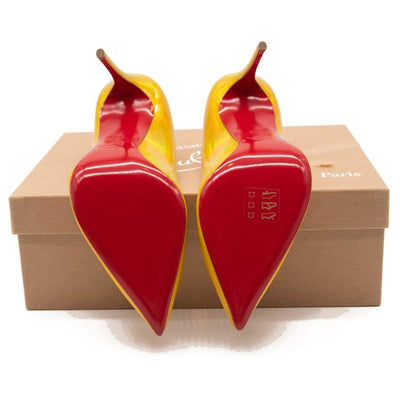 NEW Christian Louboutin Yellow Hot Chick Pointed Toe Eu 38.5 Pumps