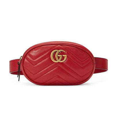 NEW Gucci Belt Marmont 65 Gg Small Matelasse Red Leather Messenger Bag