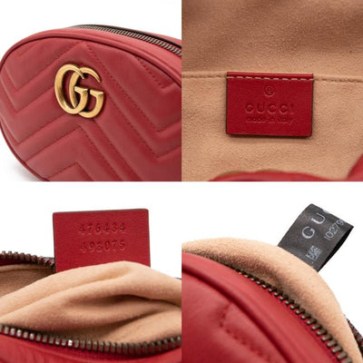 NEW Gucci Belt Marmont 65 Gg Small Matelasse Red Leather Messenger Bag