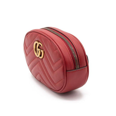 NEW Gucci Belt Marmont 65 Gg Small Matelasse Red Leather Messenger Bag
