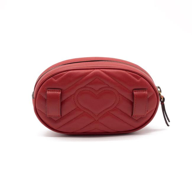 NEW Gucci Belt Marmont 65 Gg Small Matelasse Red Leather Messenger Bag