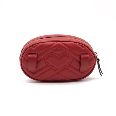 NEW Gucci Belt Marmont 65 Gg Small Matelasse Red Leather Messenger Bag