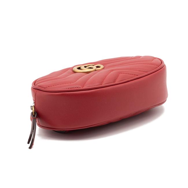 NEW Gucci Belt Marmont 65 Gg Small Matelasse Red Leather Messenger Bag