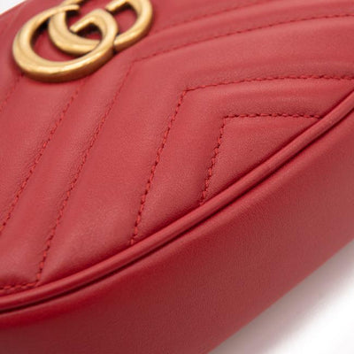 NEW Gucci Belt Marmont 65 Gg Small Matelasse Red Leather Messenger Bag