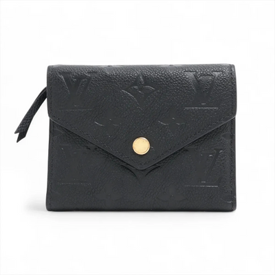 $780 Louis Vuitton Empreinte Portefeuille Victorine Noir Compact Wallet 10021122