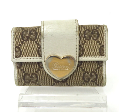 $320 2013 Gucci GG Sukey GG Canvas Leather 6-Ring Key Case 282434-2184