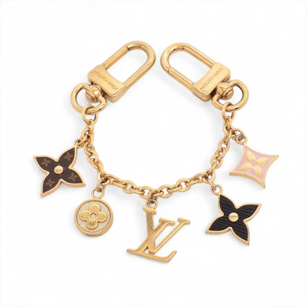 $675 Louis Vuitton Monogram Spring Street Bag Charm Key Holder Gold