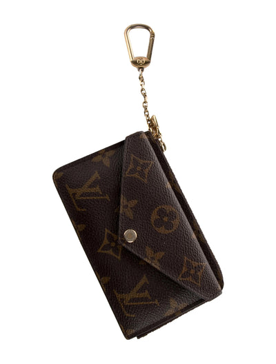 $630 Louis Vuitton Monogram Recto Verso Card Holder Black Black