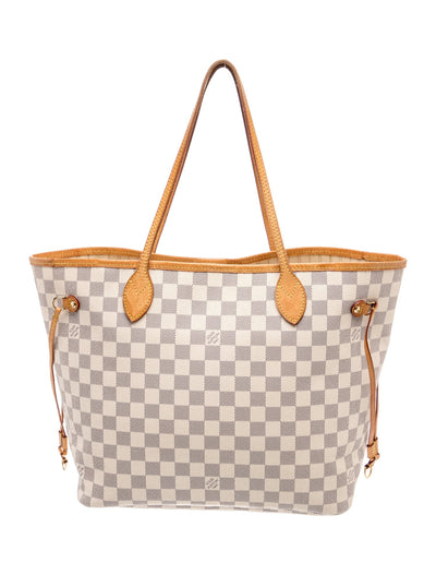 $2,240 Louis Vuitton Damier Azur Neverfull MM with Pouch