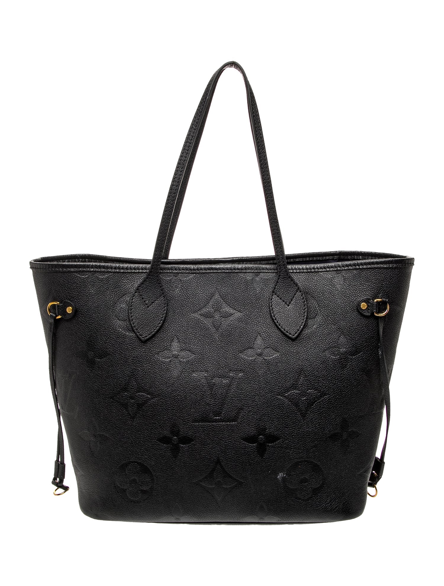 $3050 Louis Vuitton Empreinte Leather Neverfull MM RFID Black