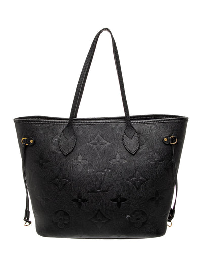 $3050 Louis Vuitton Empreinte Leather Neverfull MM RFID Black