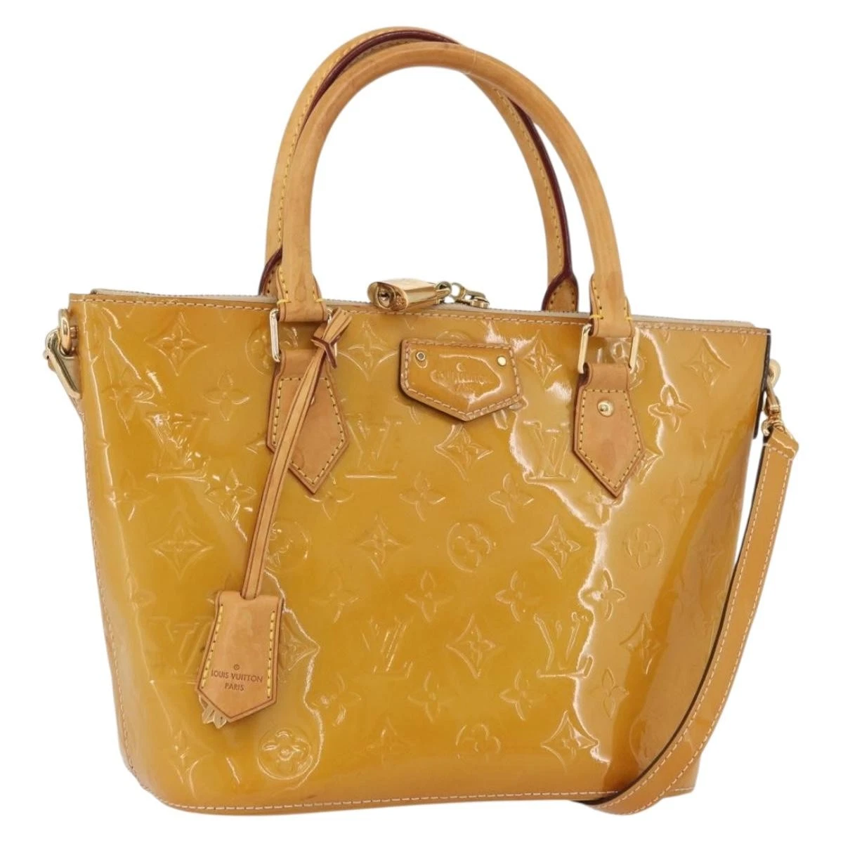 $1560 2014 LOUIS VUITTON Vernis Montebello PM Dune DR2194