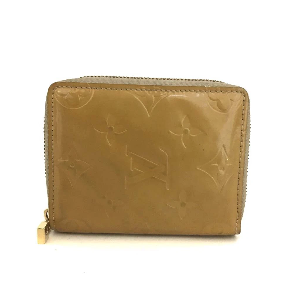$520 1999 Louis Vuitton Vernis Zippy Coin Purse Wallet Beige BJ0959