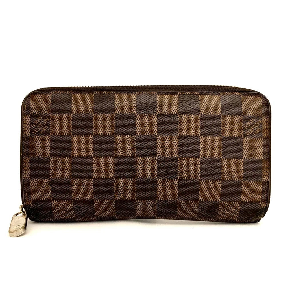 Louis Vuitton Damier Zippy Zip Around Long Wallet Purse Brown MI1146