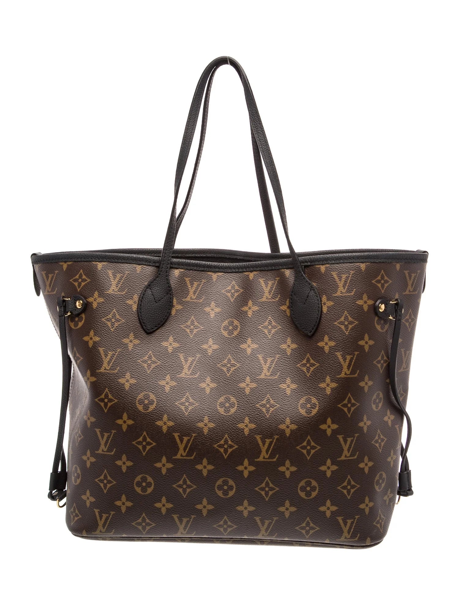$3200 Louis Vuitton Monogram Calfskin Neo Neverfull Inside Out MM Black RFID